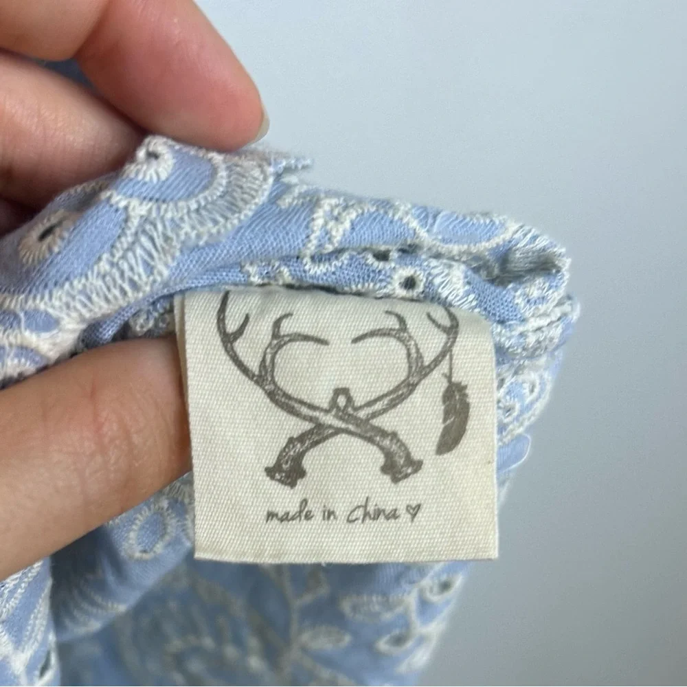 Spell & The Gypsy Casablanca Chambray Embriodered Romper Size Extra Small - Picture 14 of 14